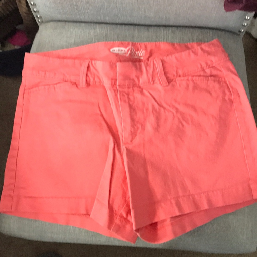 Salmon pink pixie shorts
